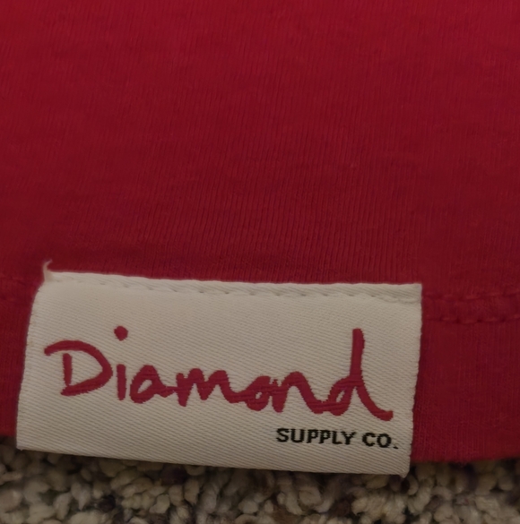 Diamond Supply Co Bright Red Shine Logo Tee Shirt Size Medium - Picture 2 of 5